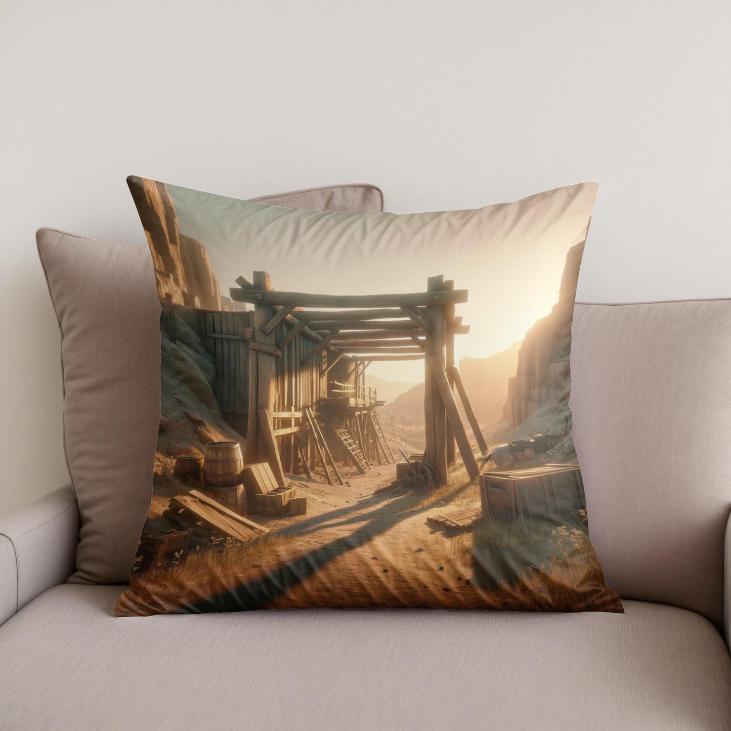 Desolate Gold Cotton Cushion