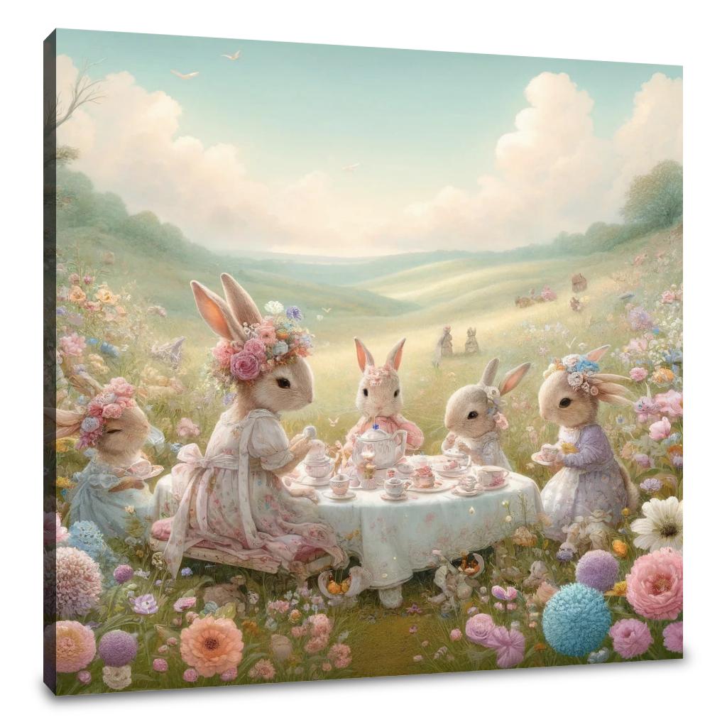 Rabbits' Tea Party Canvas
