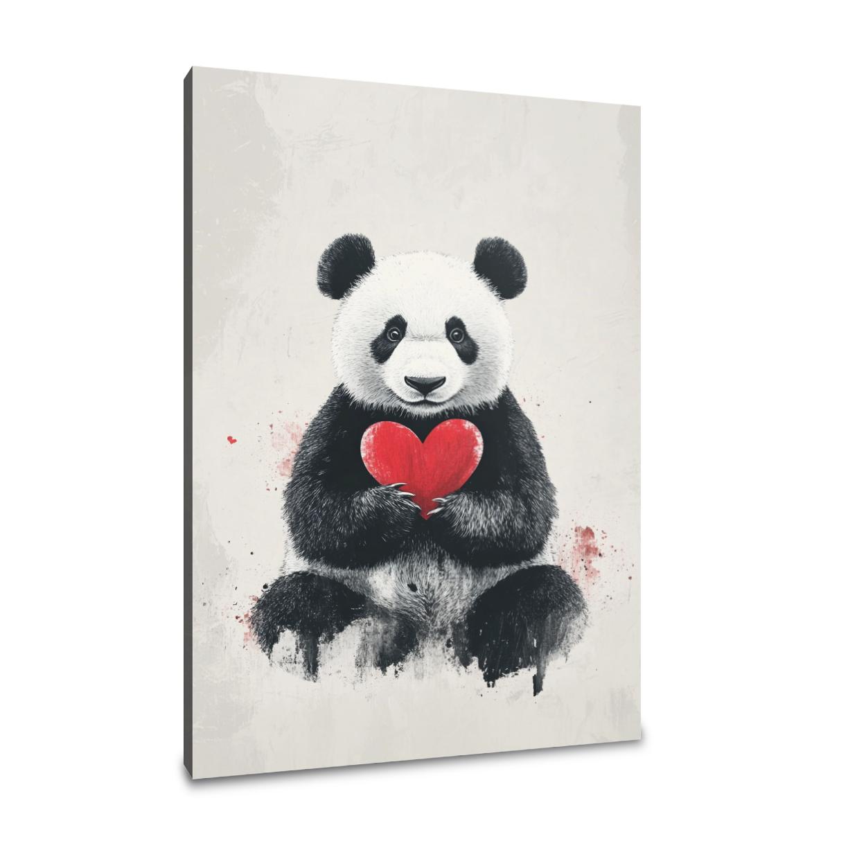 Panda Heart Canvas