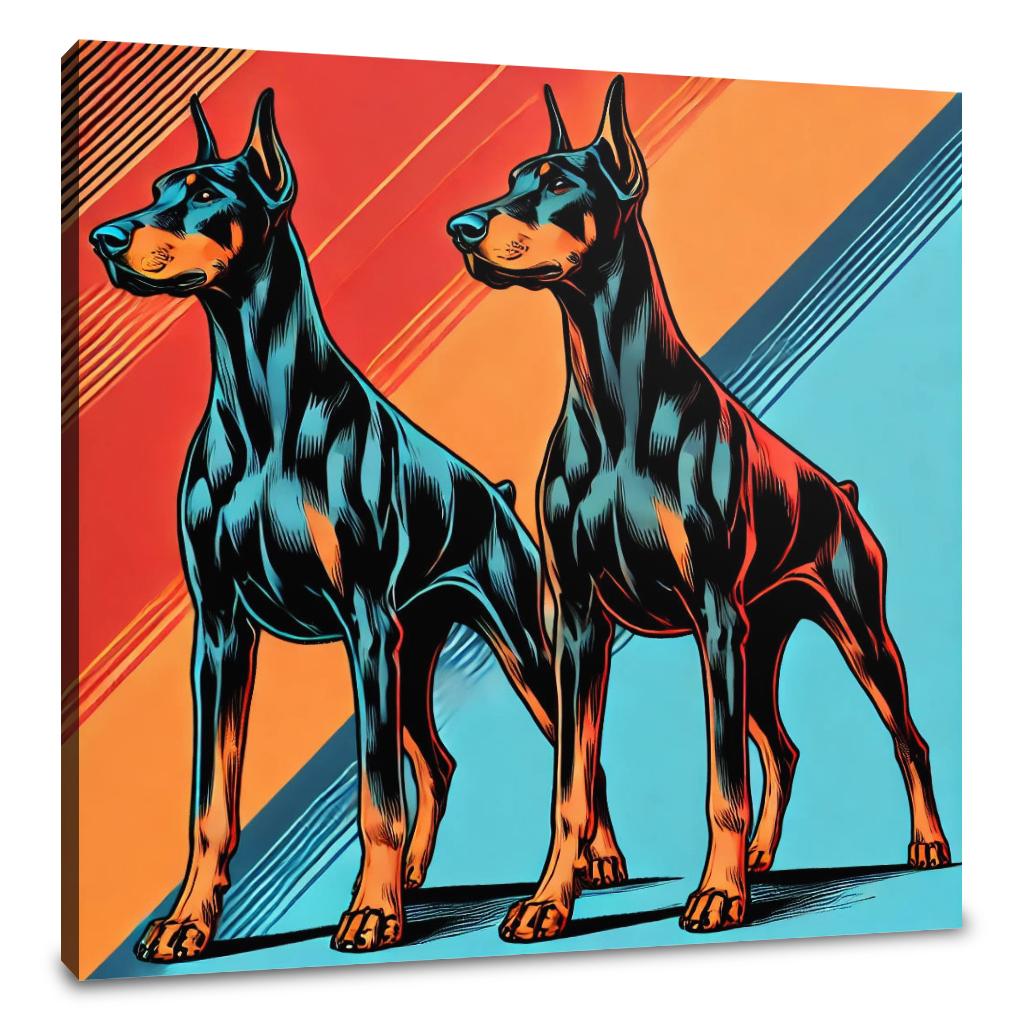 Dynamic Dobermans Canvas