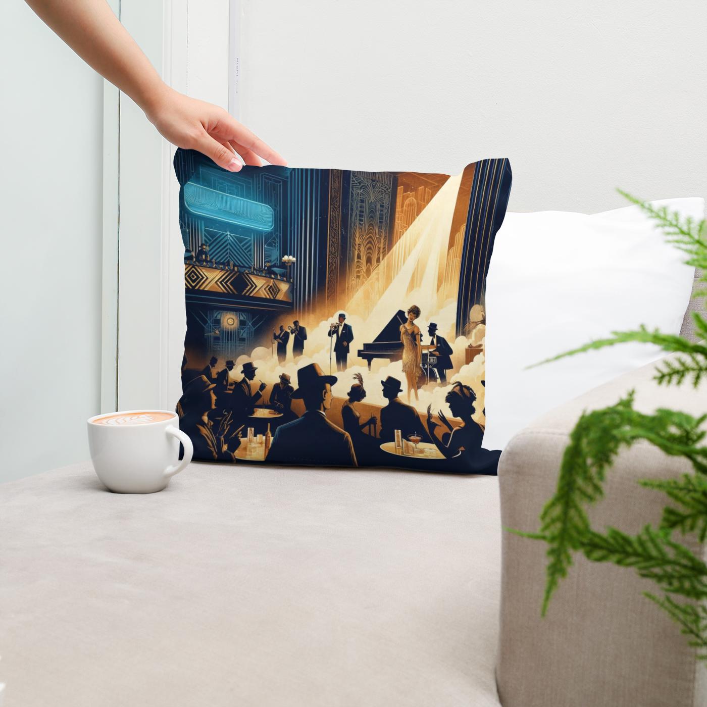 Jazz Age Jubilee Cotton Cushion