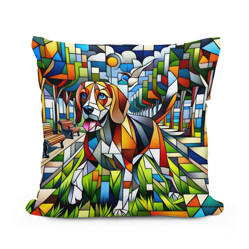 Cubist Canine Cotton Cushion