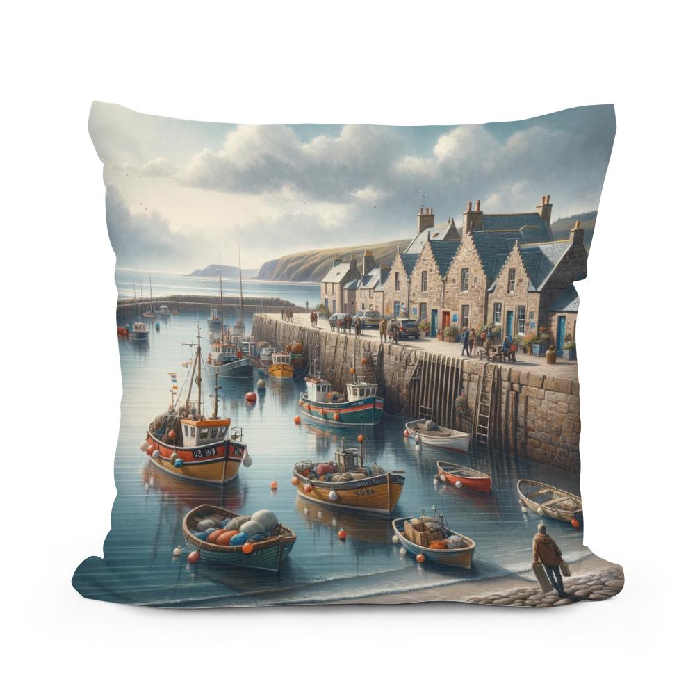 Stonehaven Old Pier Cotton Cushion