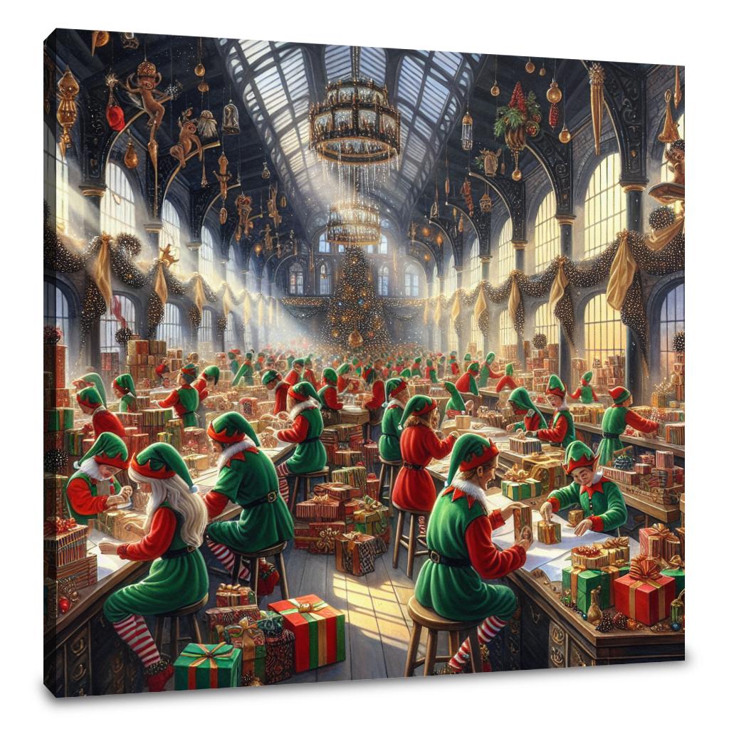 Elfin Joy Christmas Hall Canvas