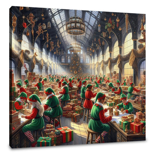 Elfin Joy Christmas Hall Canvas
