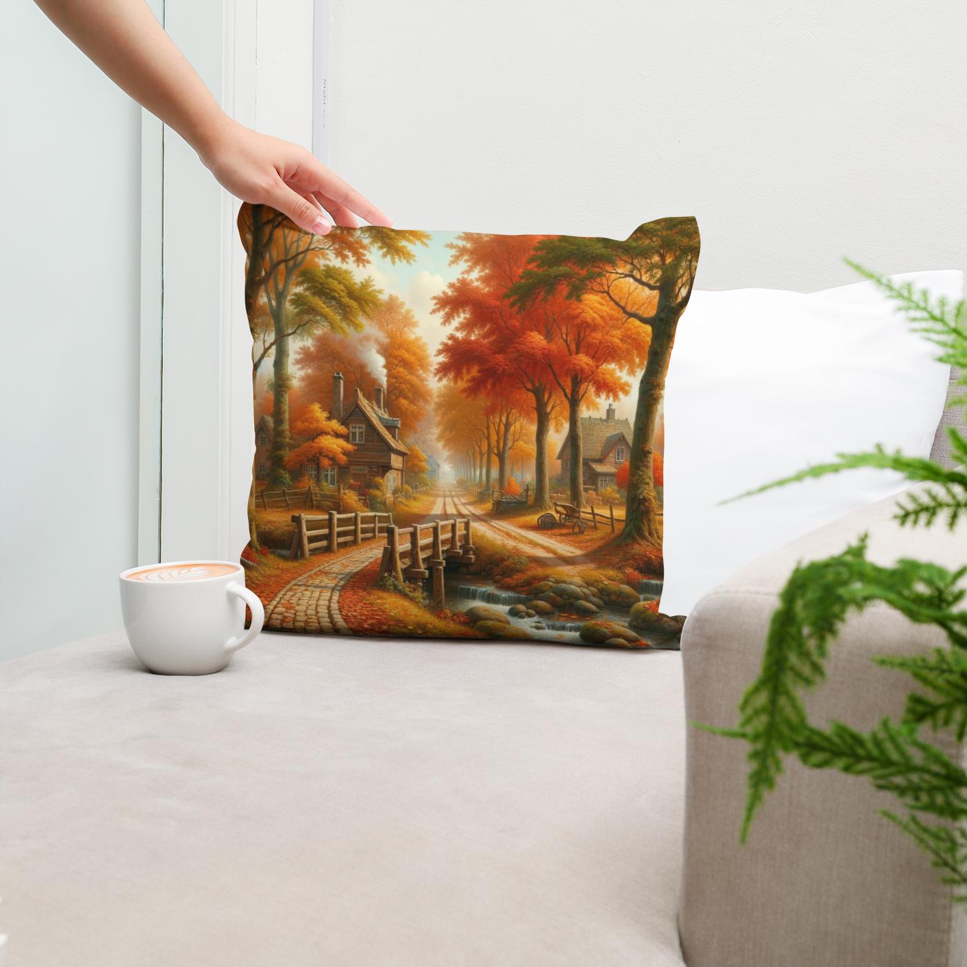 Autumn Lane Cotton Cushion