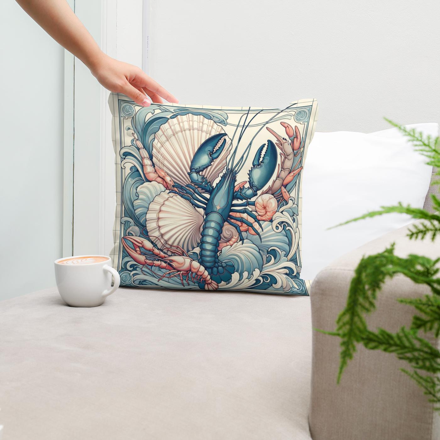 Seafood Splendor Cotton Cushion