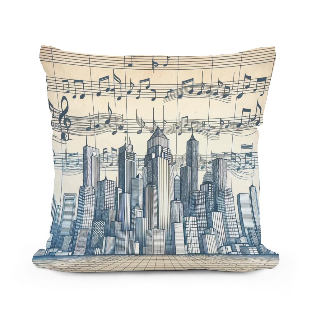 Melodic Skyline Cotton Cushion