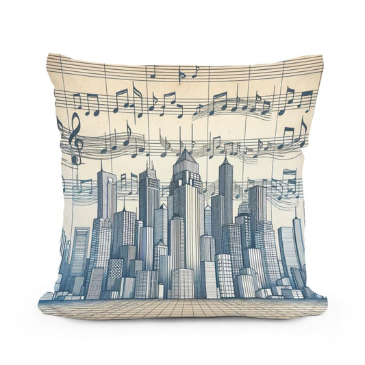 Melodic Skyline Cotton Cushion