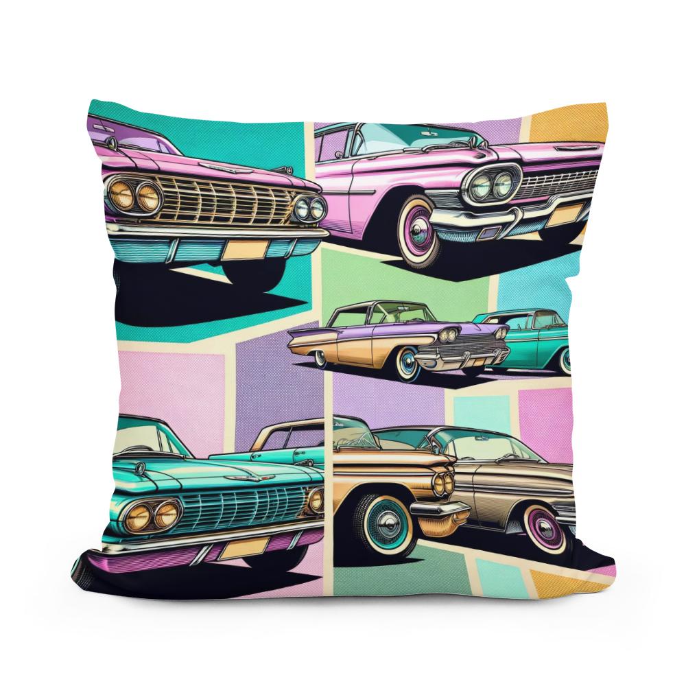 Pastel Pop Motors Cotton Cushion