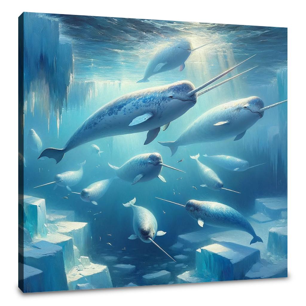 Arctic Narwhal Dance Canvas