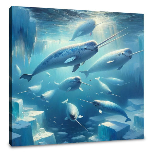 Arctic Narwhal Dance Canvas