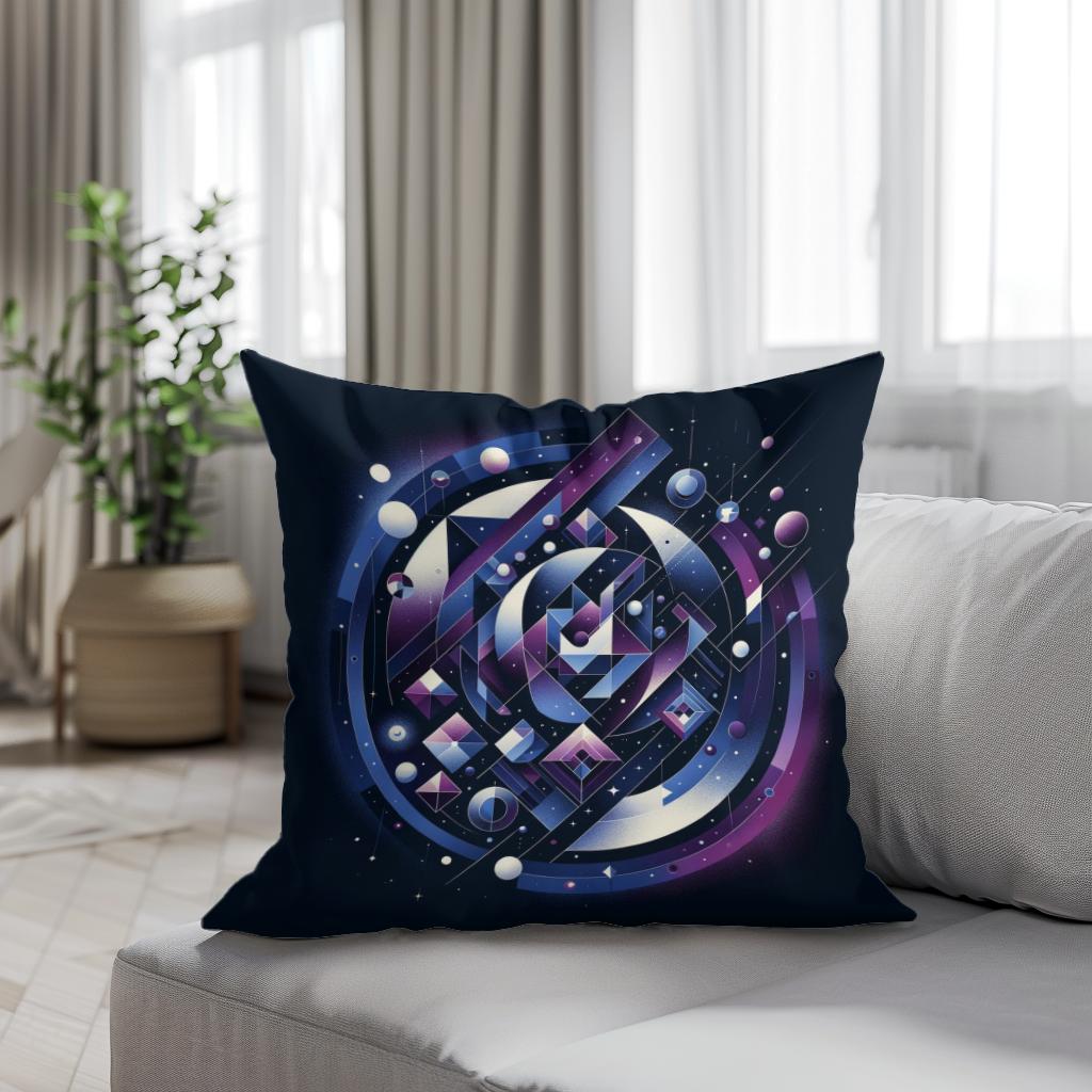 Cosmic Dance in Geometry Cotton Cushion