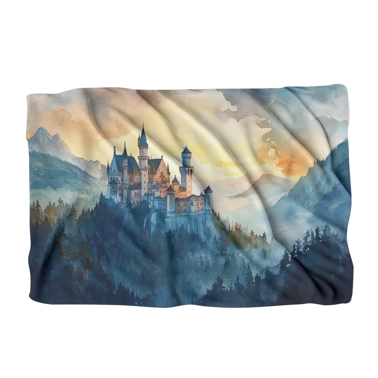 Enigmatic Sunset Castle Blanket