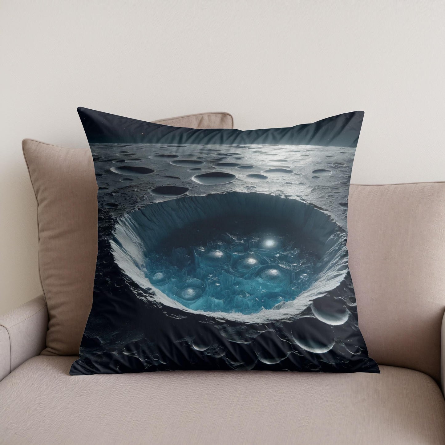 Mercury's Polar Ice Mystery Cotton Cushion