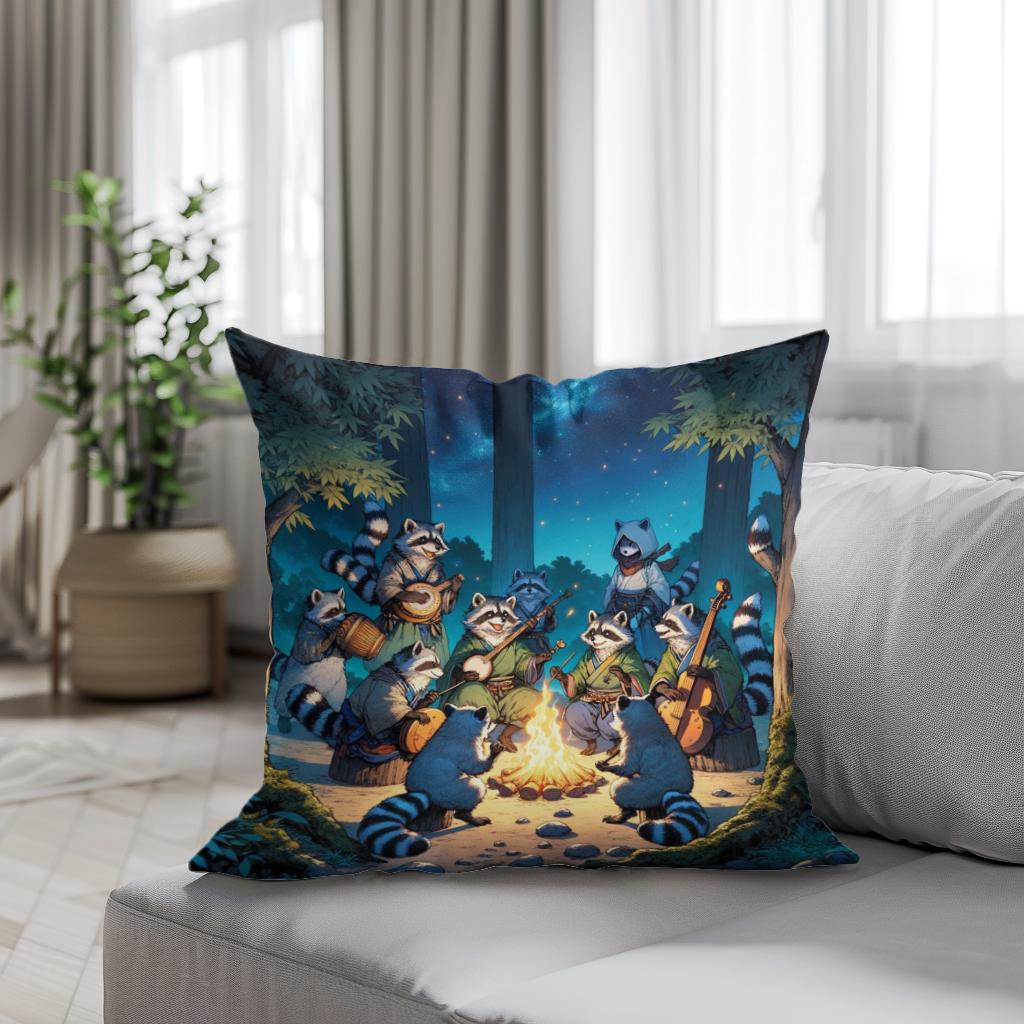 Enchanted Tanuki Festivity Cotton Cushion