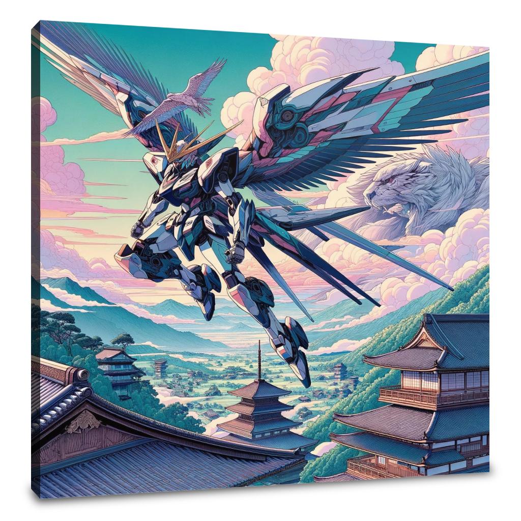 Skybound Mecha Warrior Canvas