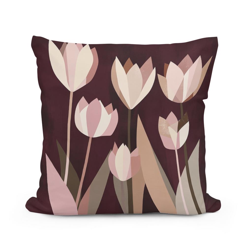 Geometric Tulip Cotton Cushion