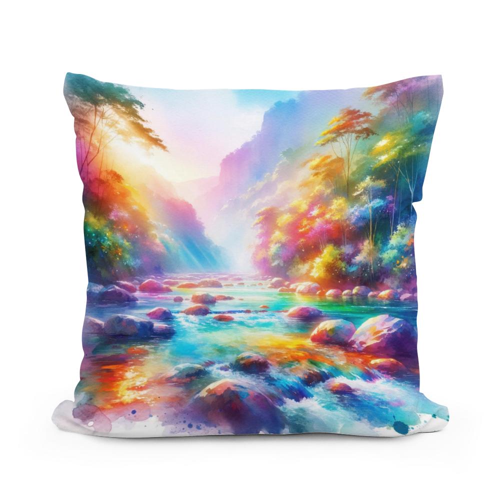 Rainbow River Cotton Cushion