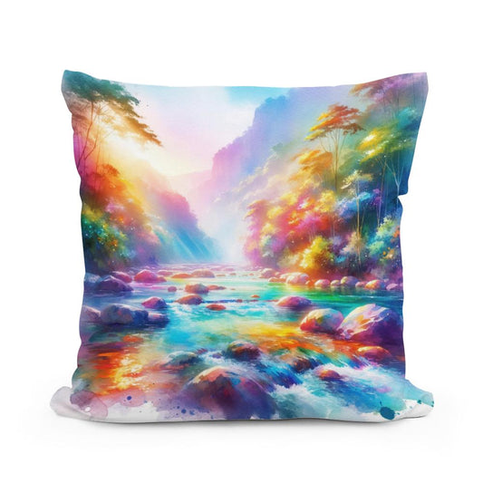 Rainbow River Cotton Cushion
