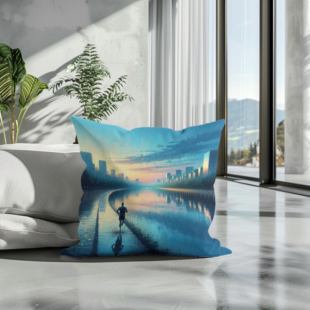 Summer Dawn Jog Serenity Cotton Cushion