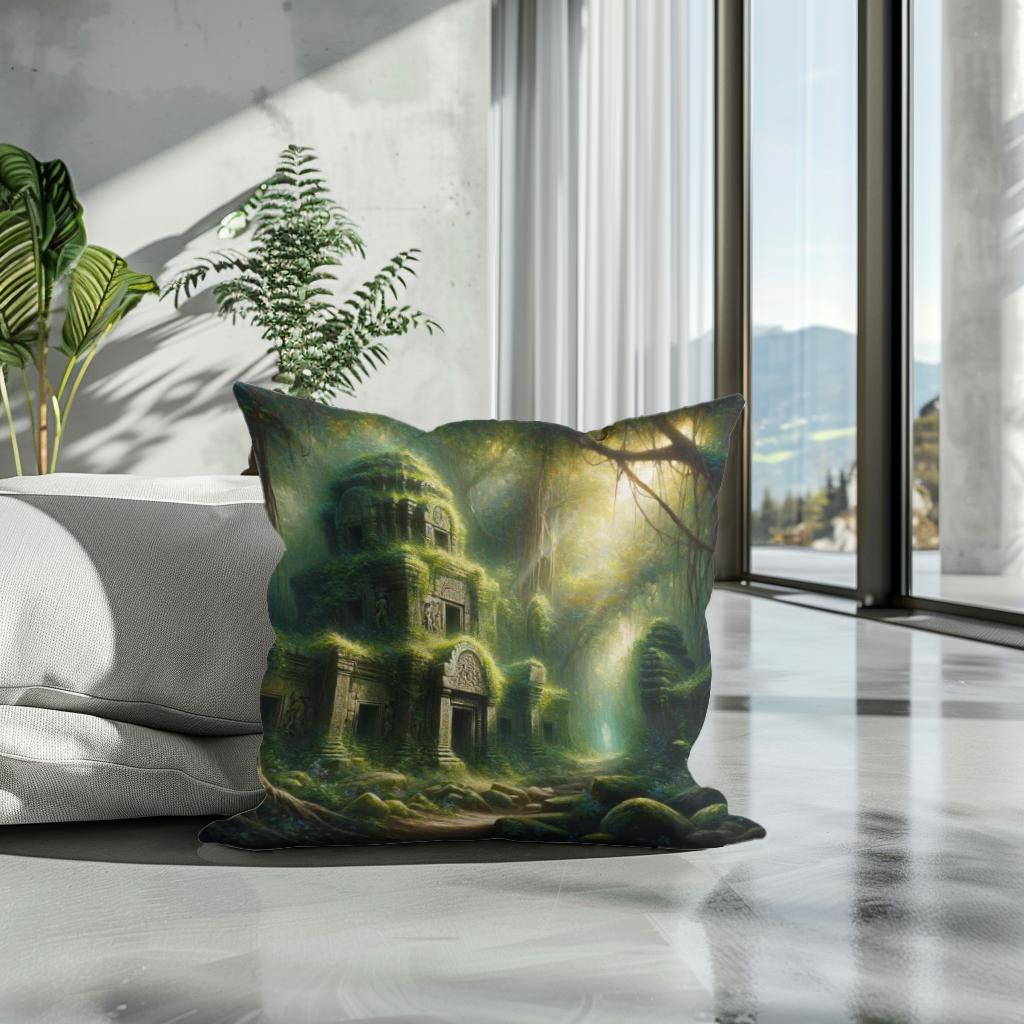 Jungle Ruins Cotton Cushion