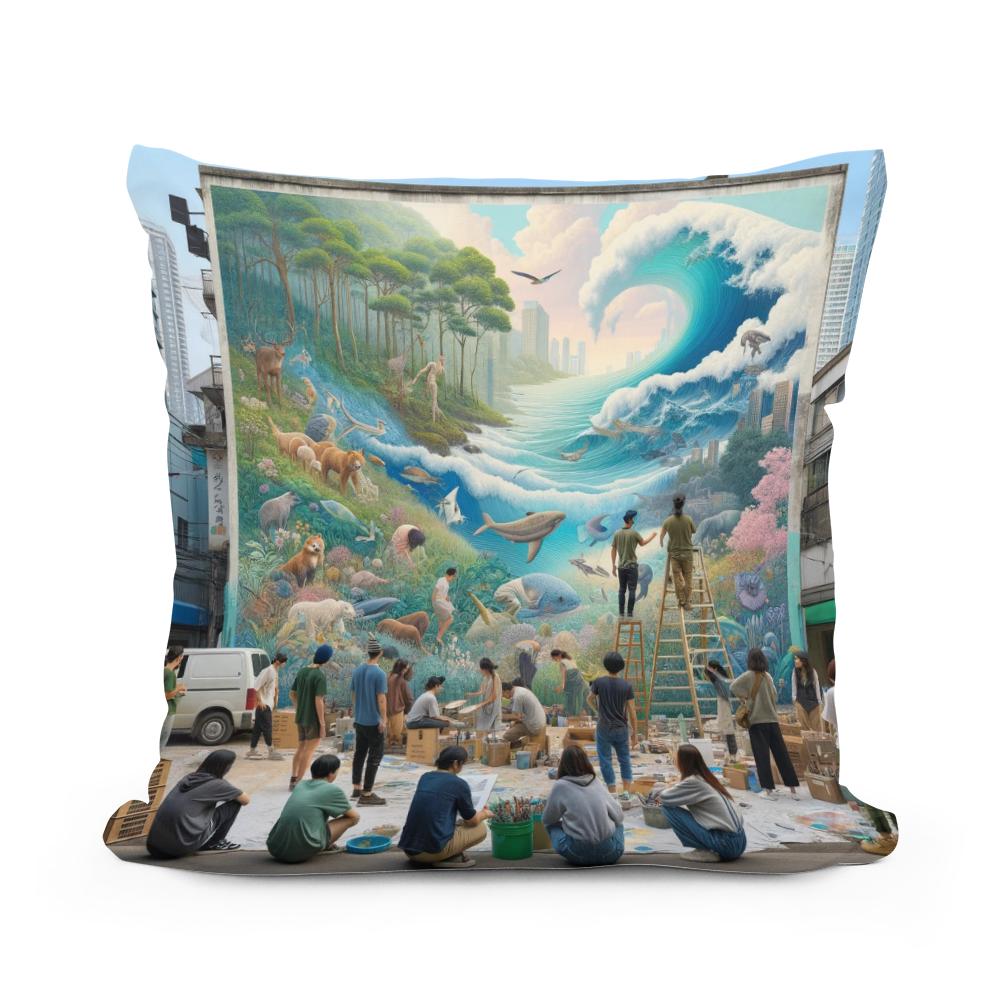 Nature's Mural Harmony Cotton Cushion