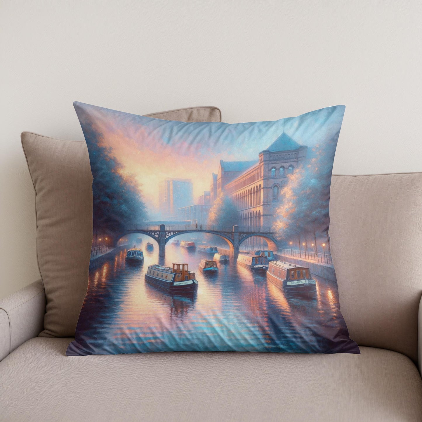 Manchester Castlefield Dusk Cotton Cushion