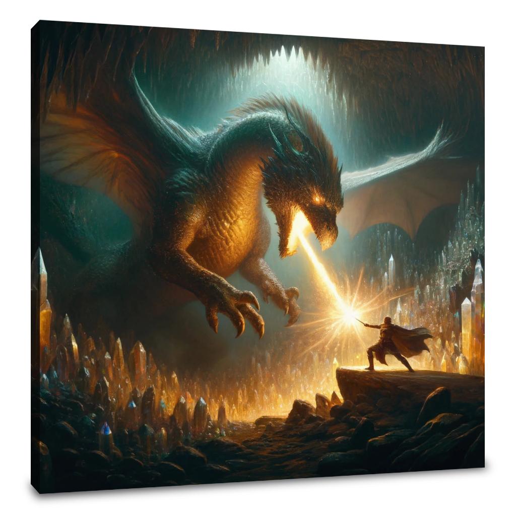 Hero at the Dragon's Lair Canvas