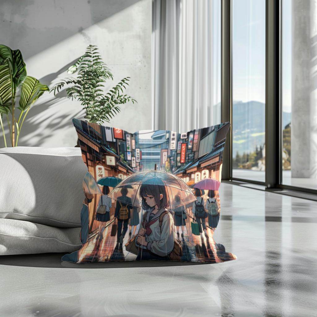 Rainy Day Reflections Cotton Cushion