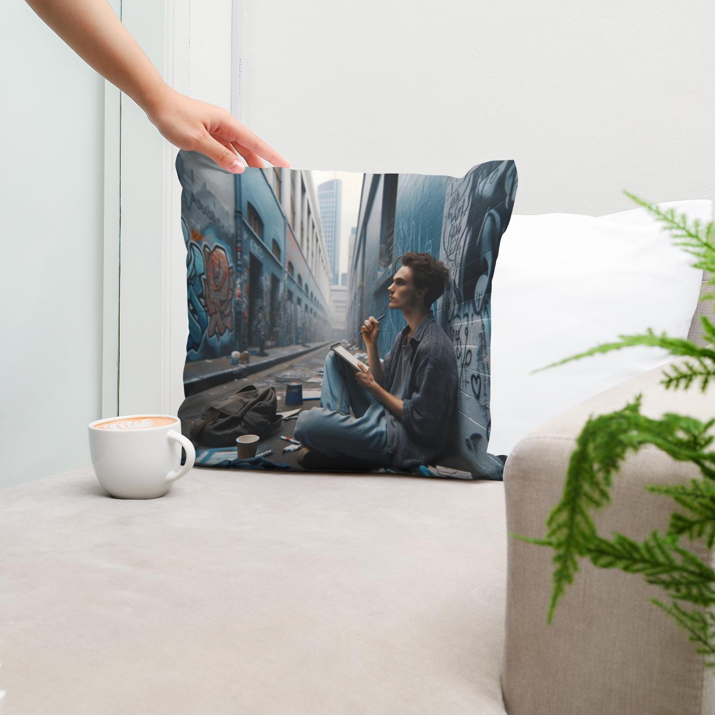 Urban Poetry Cotton Cushion