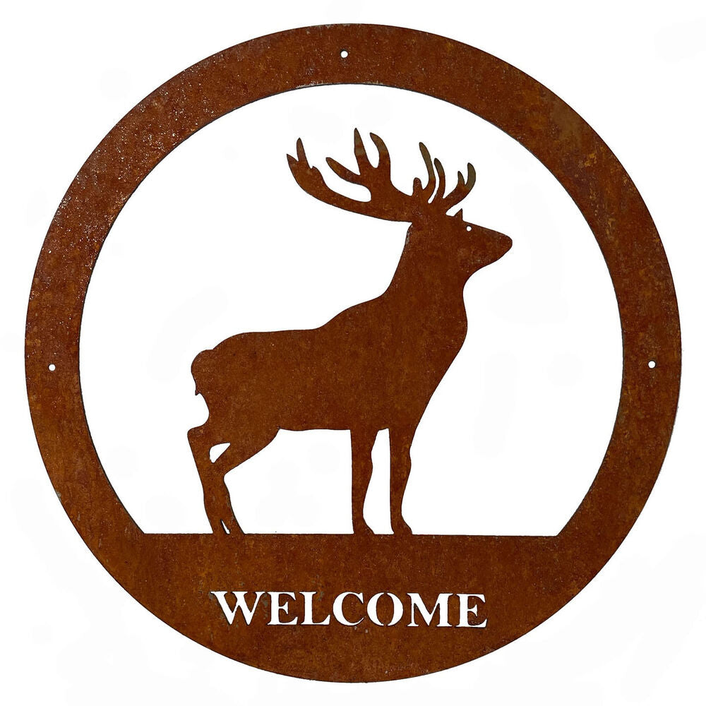 PoppyForge Stag Welcome Wall Art