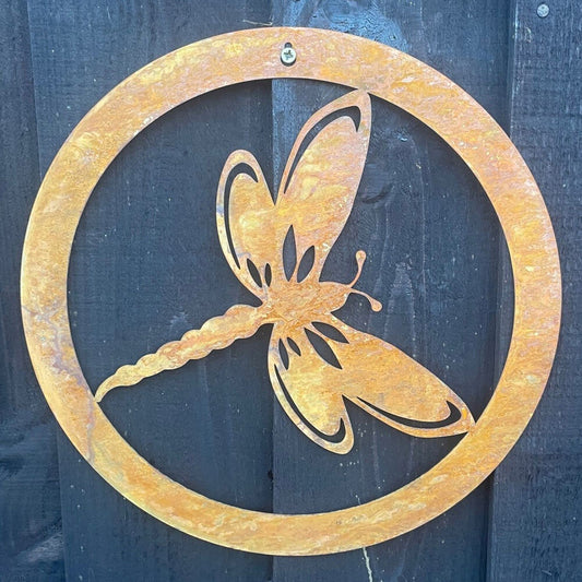 PoppyForge Dragonfly In A Circle Wall Art