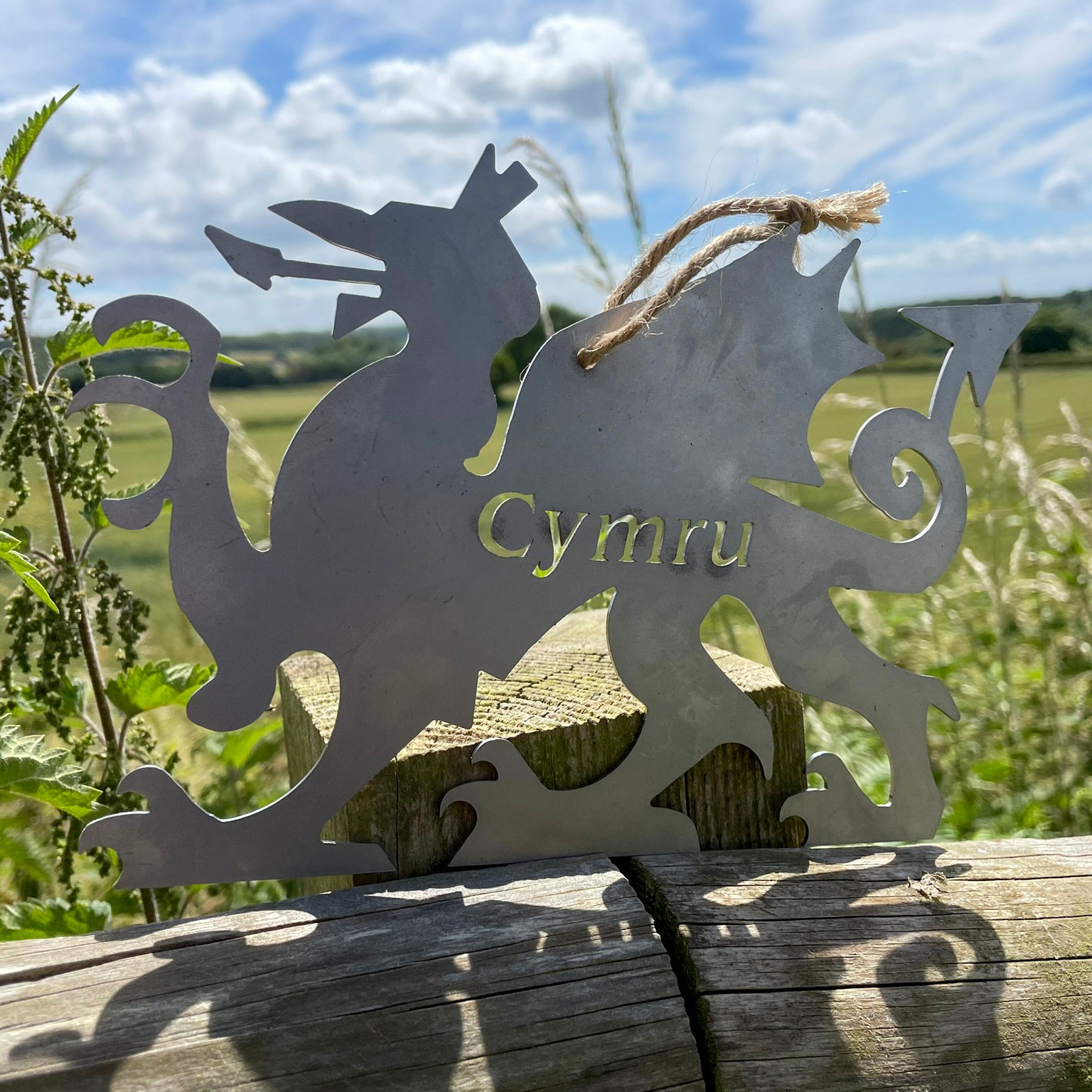 PoppyForge Hanging Welsh Dragon - Cymru, Solid Steel