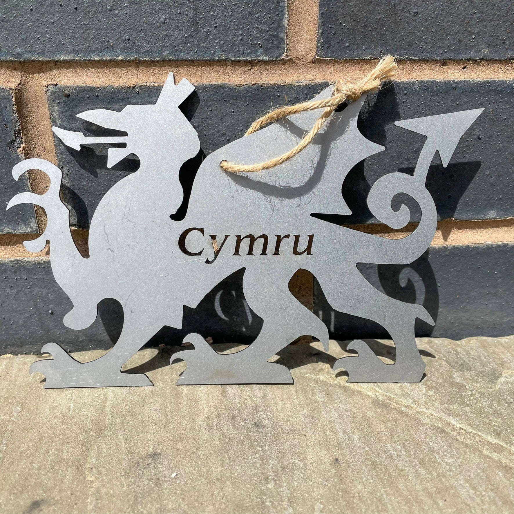 PoppyForge Hanging Welsh Dragon - Cymru, Solid Steel