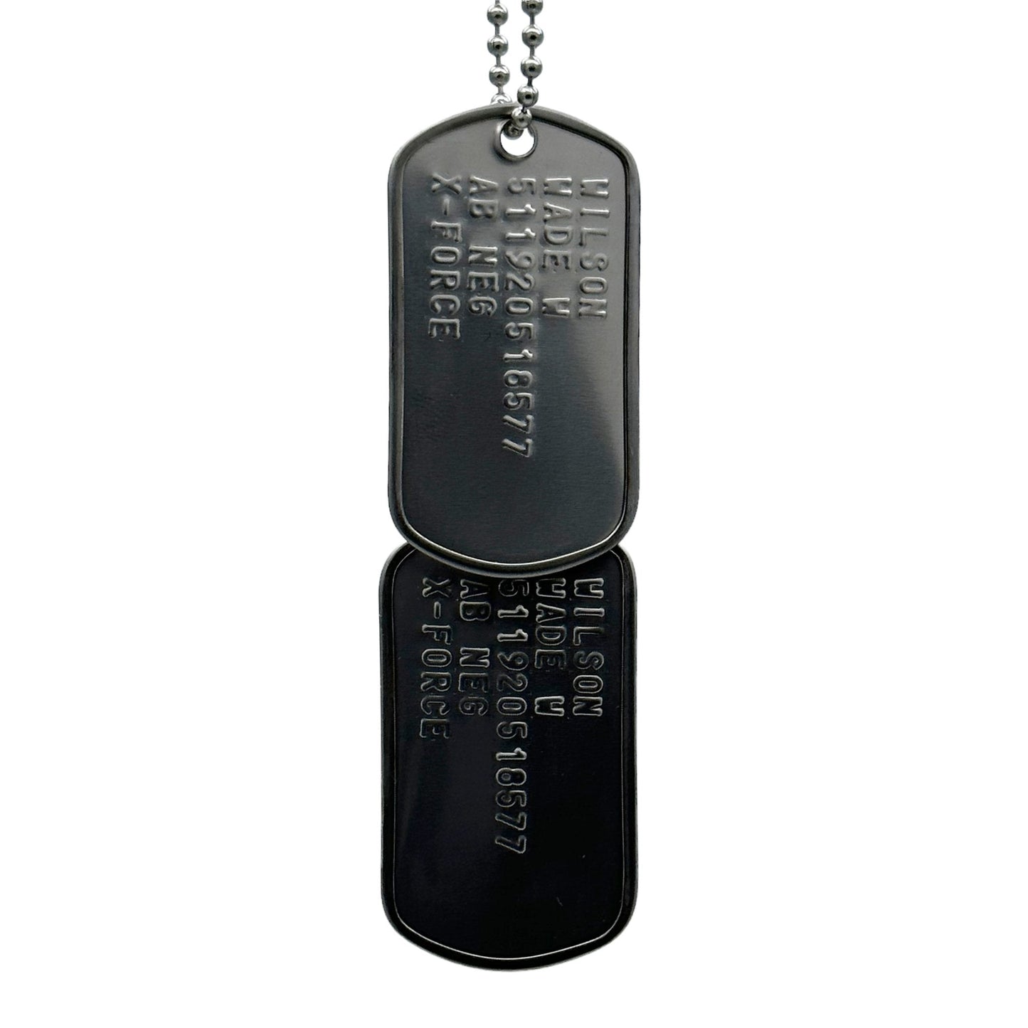 'WADE WILSON' Dog Tags - Costume Cosplay Prop Replica Military - Stainless Steel Chains Included