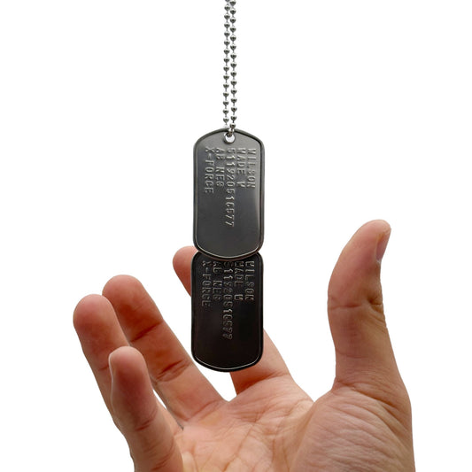 'WADE WILSON' Dog Tags - Costume Cosplay Prop Replica Military - Stainless Steel Chains Included