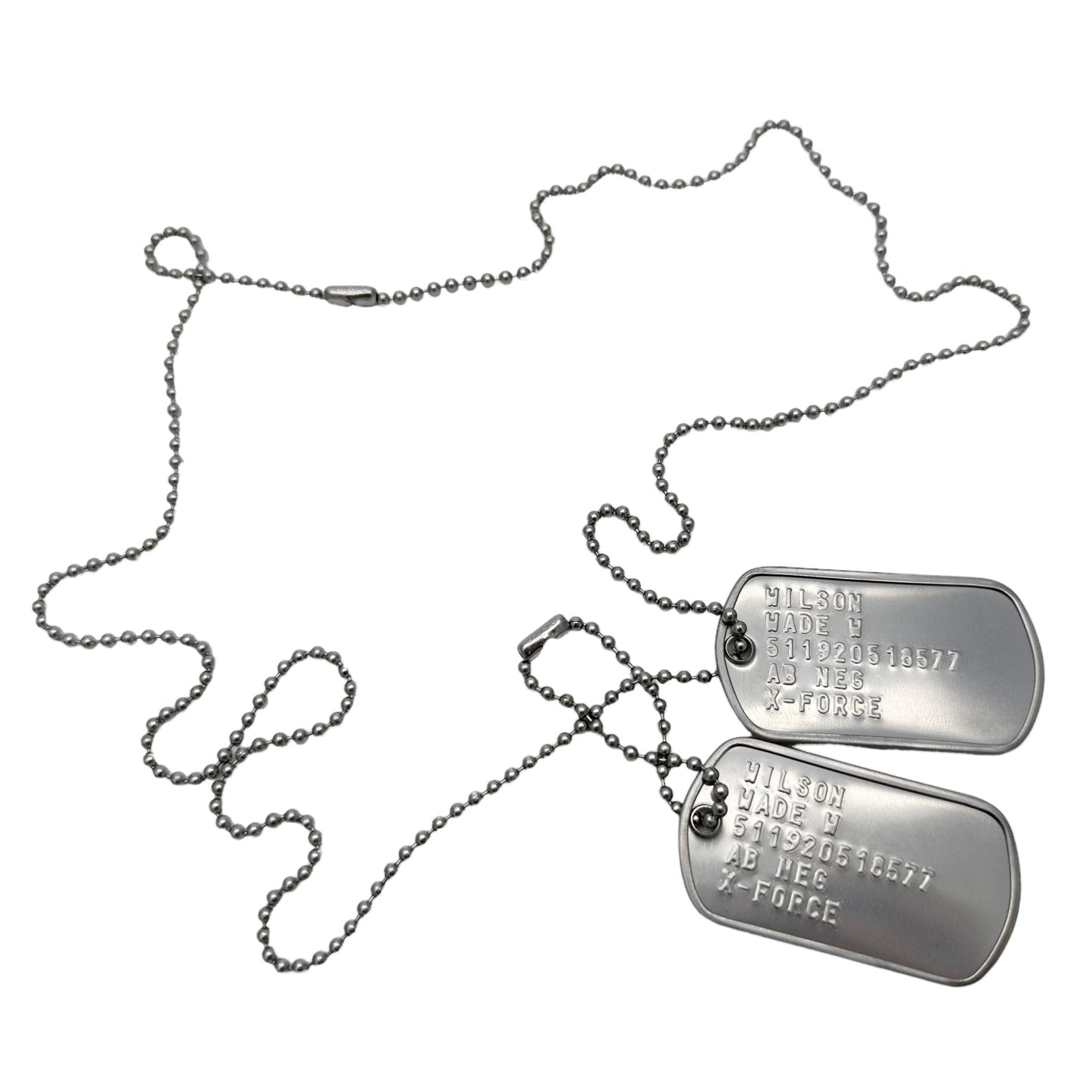 'WADE WILSON' Dog Tags - Costume Cosplay Prop Replica Military - Stainless Steel Chains Included