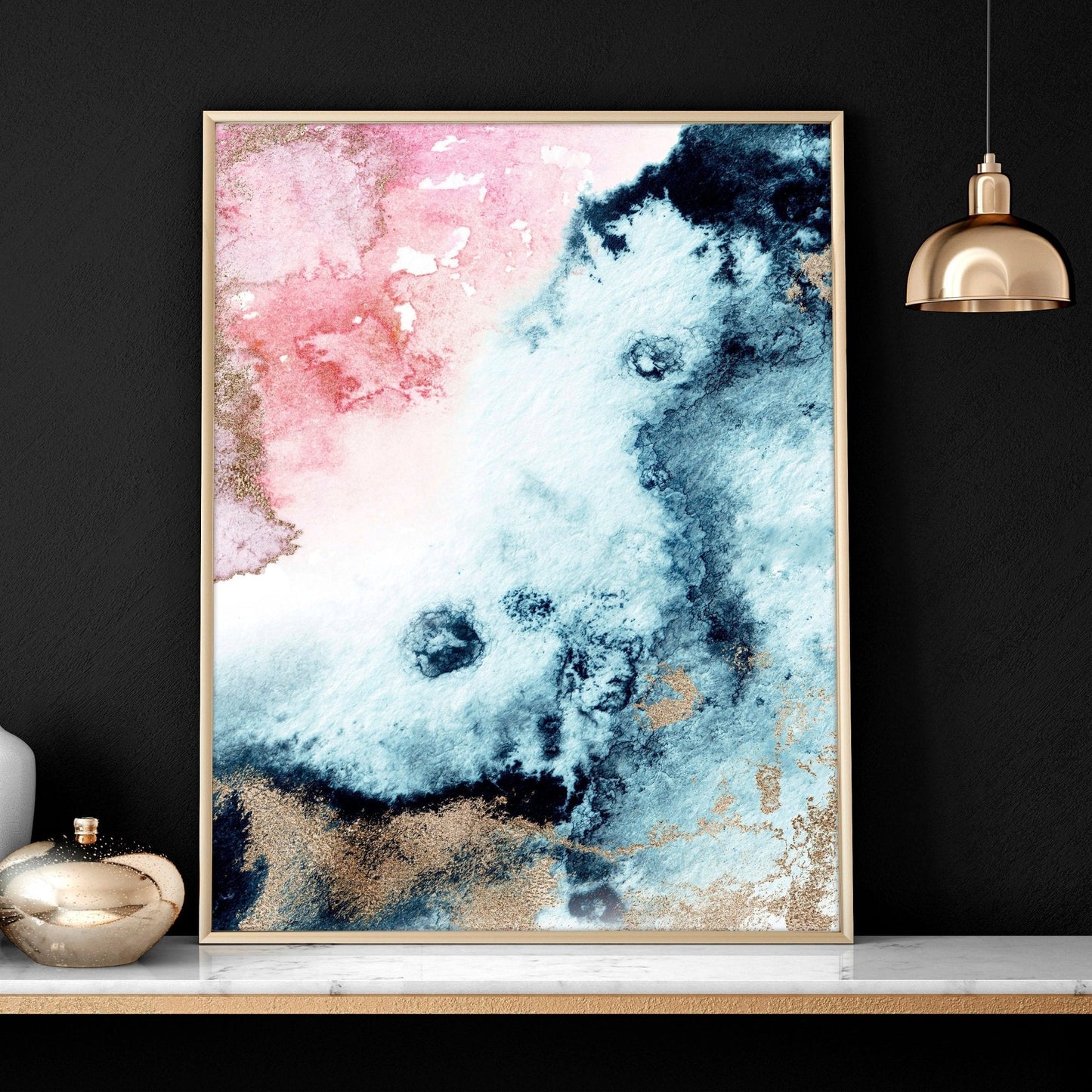 Wall art abstract modern | set of 2 framed wall art prints