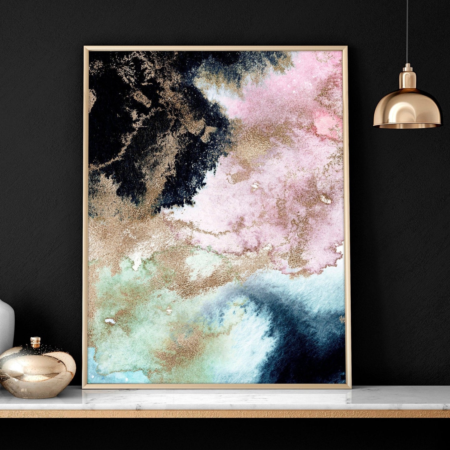 Wall art abstract modern | set of 2 framed wall art prints