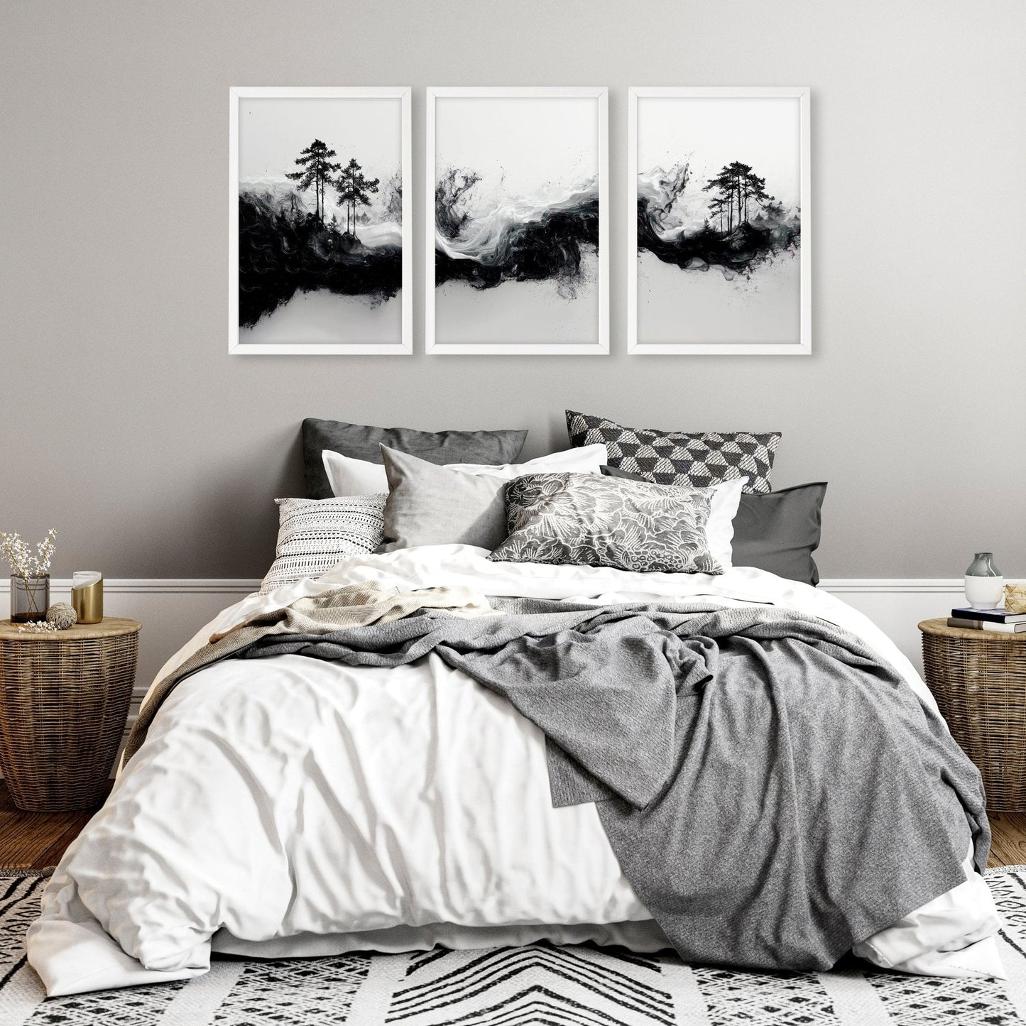 Wall Art Canvas Prints | Set of 3 Asian Inspired Wall art Prints