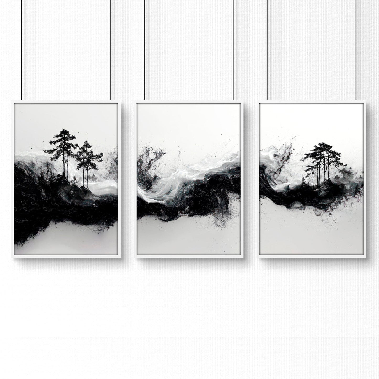 Wall Art Canvas Prints | Set of 3 Asian Inspired Wall art Prints