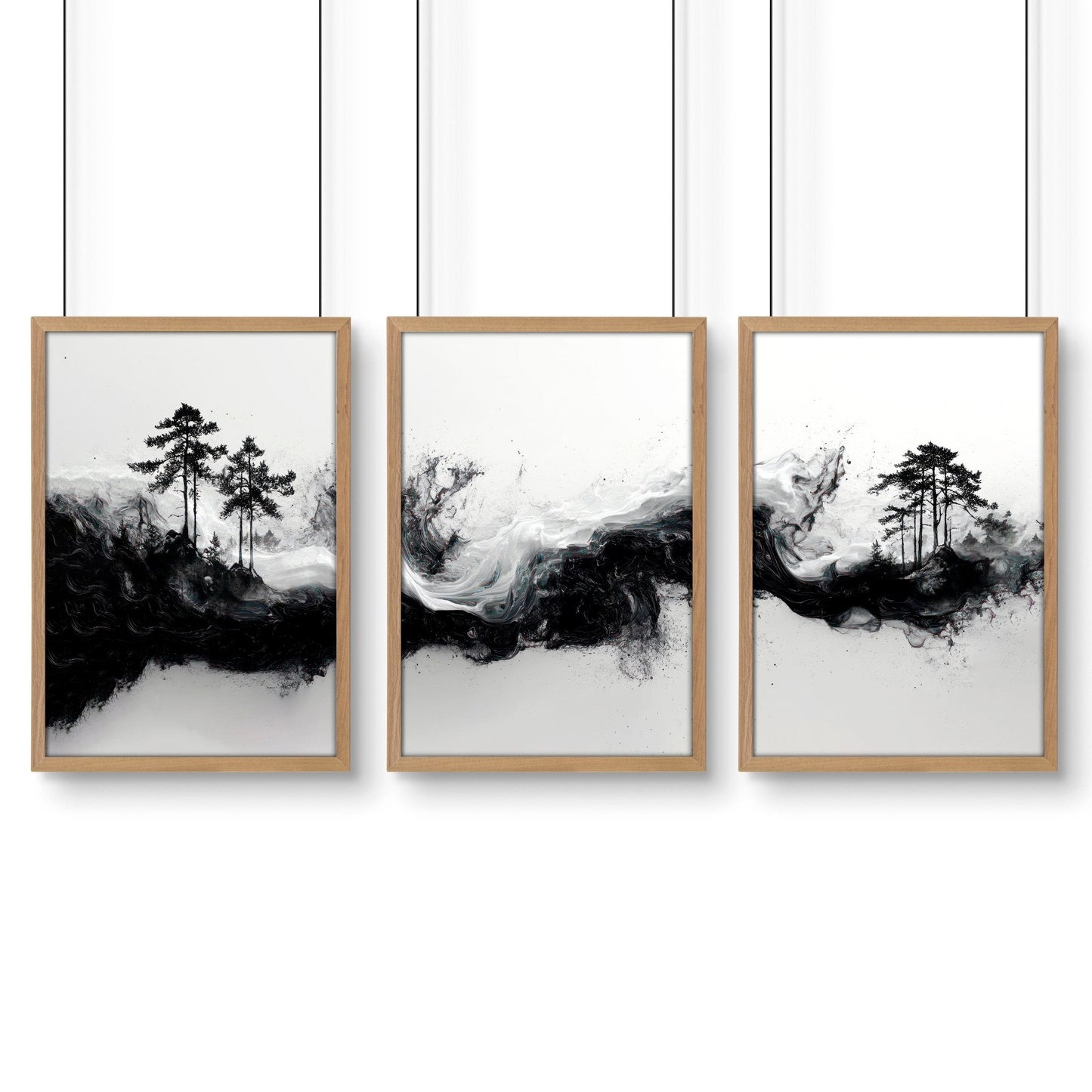 Wall Art Canvas Prints | Set of 3 Asian Inspired Wall art Prints