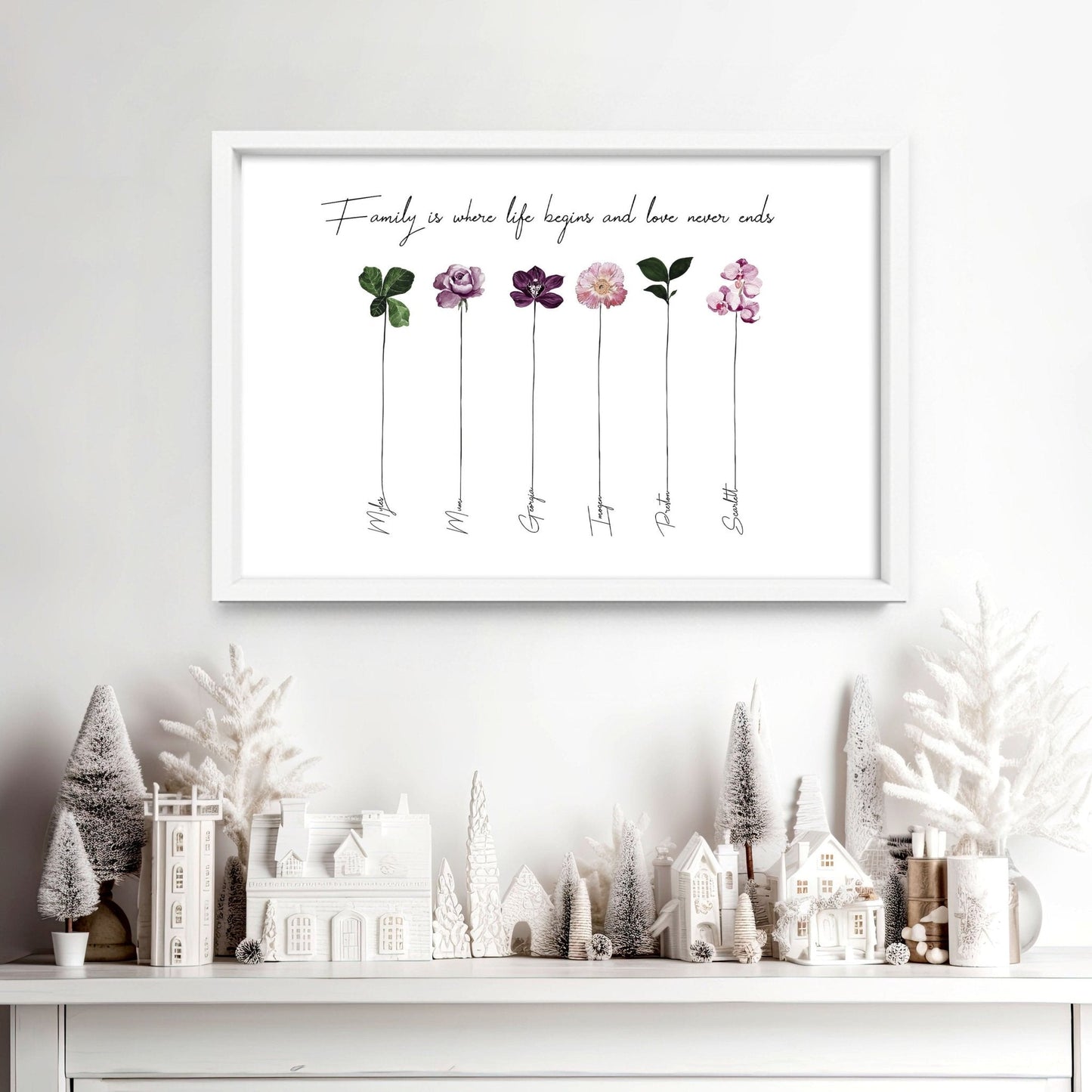 Family tree picture frame wall art print