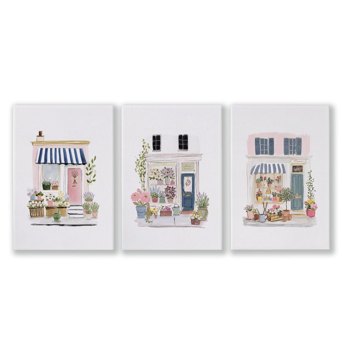 Wall Art Flowers Cottage Flower Shop Watercolour Prints | Set of 3