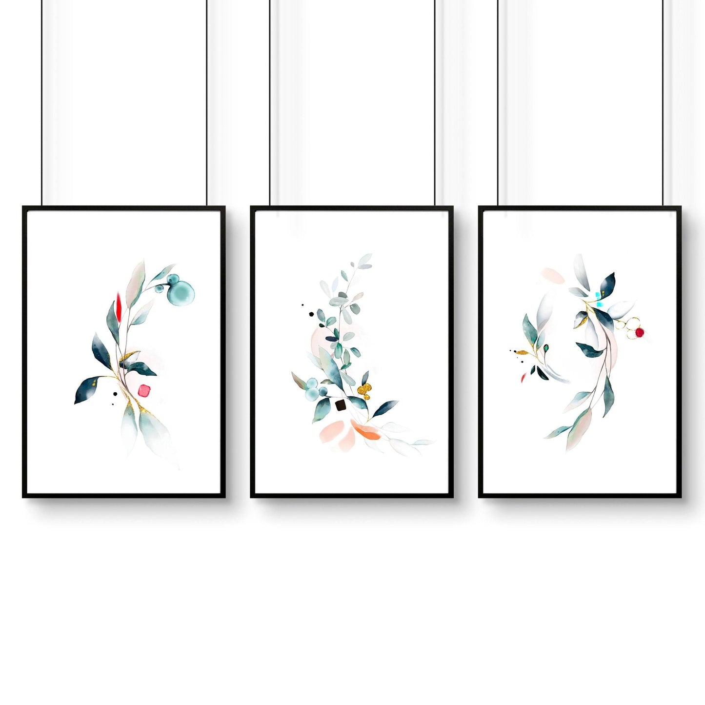 Relaxing bedroom wall art | set of 3 framed art prints