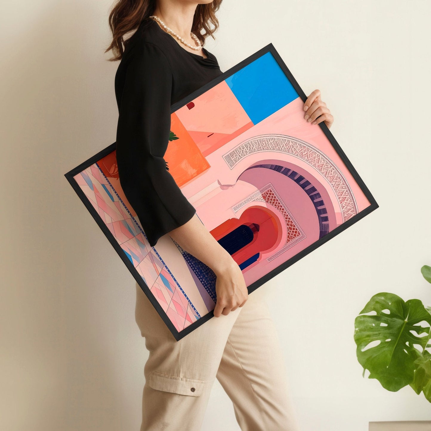 Wall Art For Living Room Framed | Set of 3 Moroccan Inspired Wall art Prints