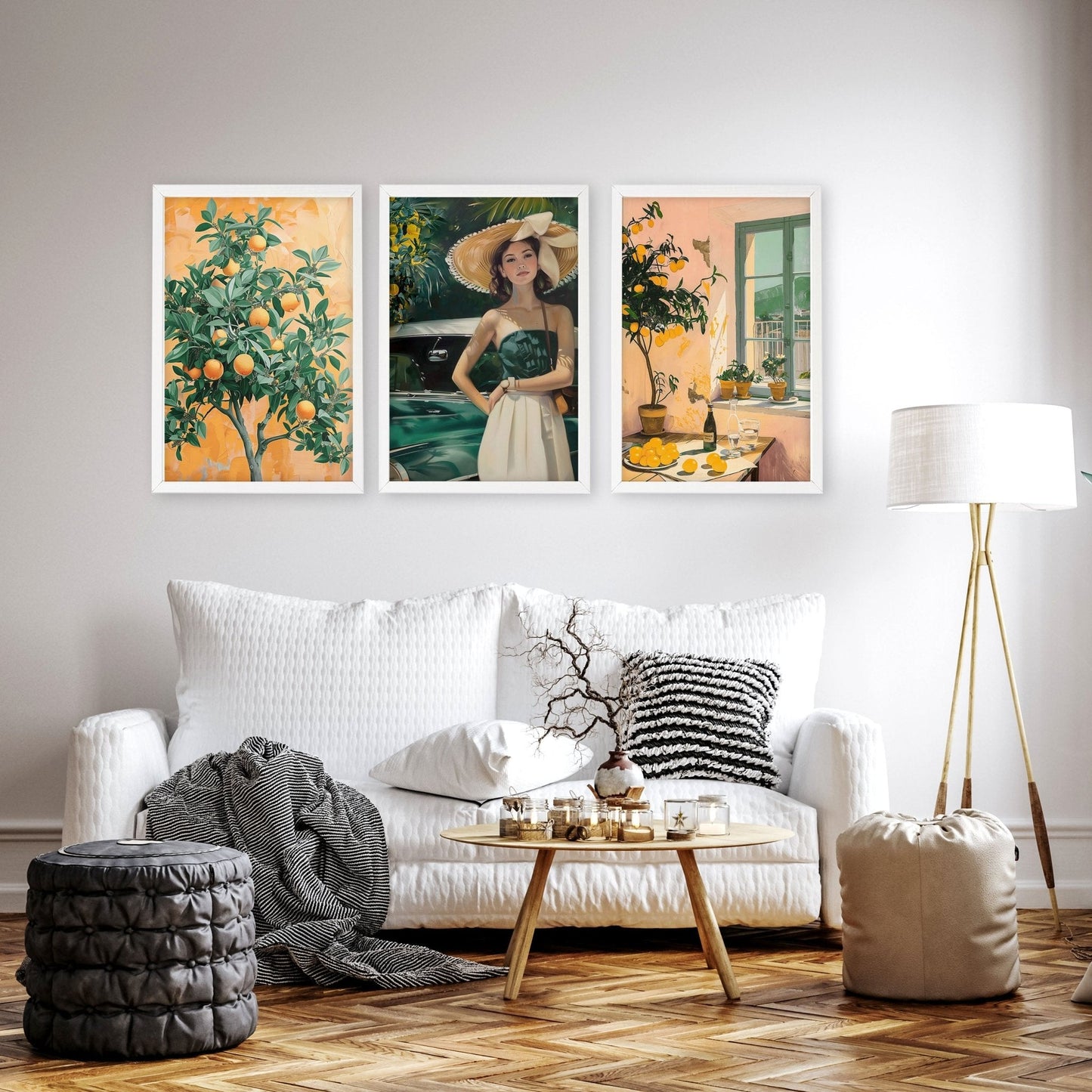 Wall Art For Living Room Modern | Set of 3 Italian Lifestyle Wall art Prints