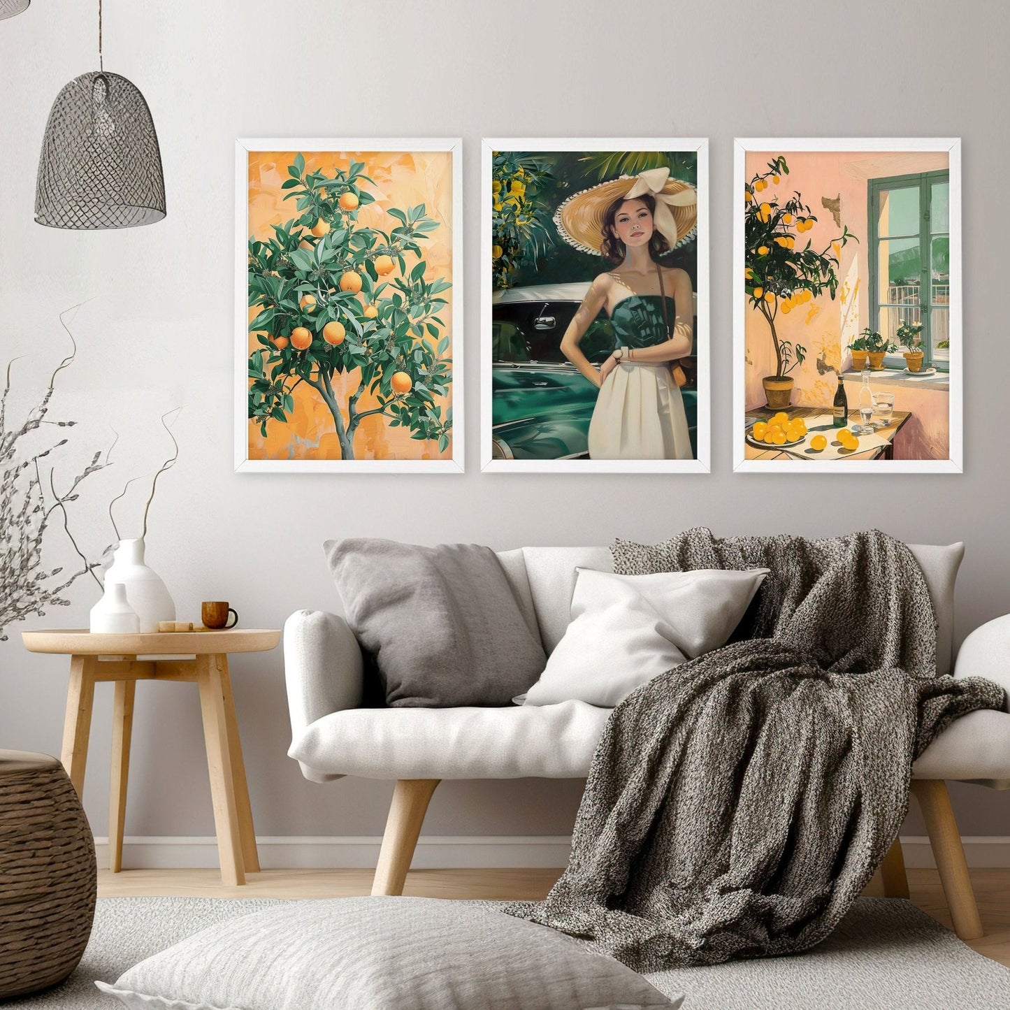 Wall Art For Living Room Modern | Set of 3 Italian Lifestyle Wall art Prints