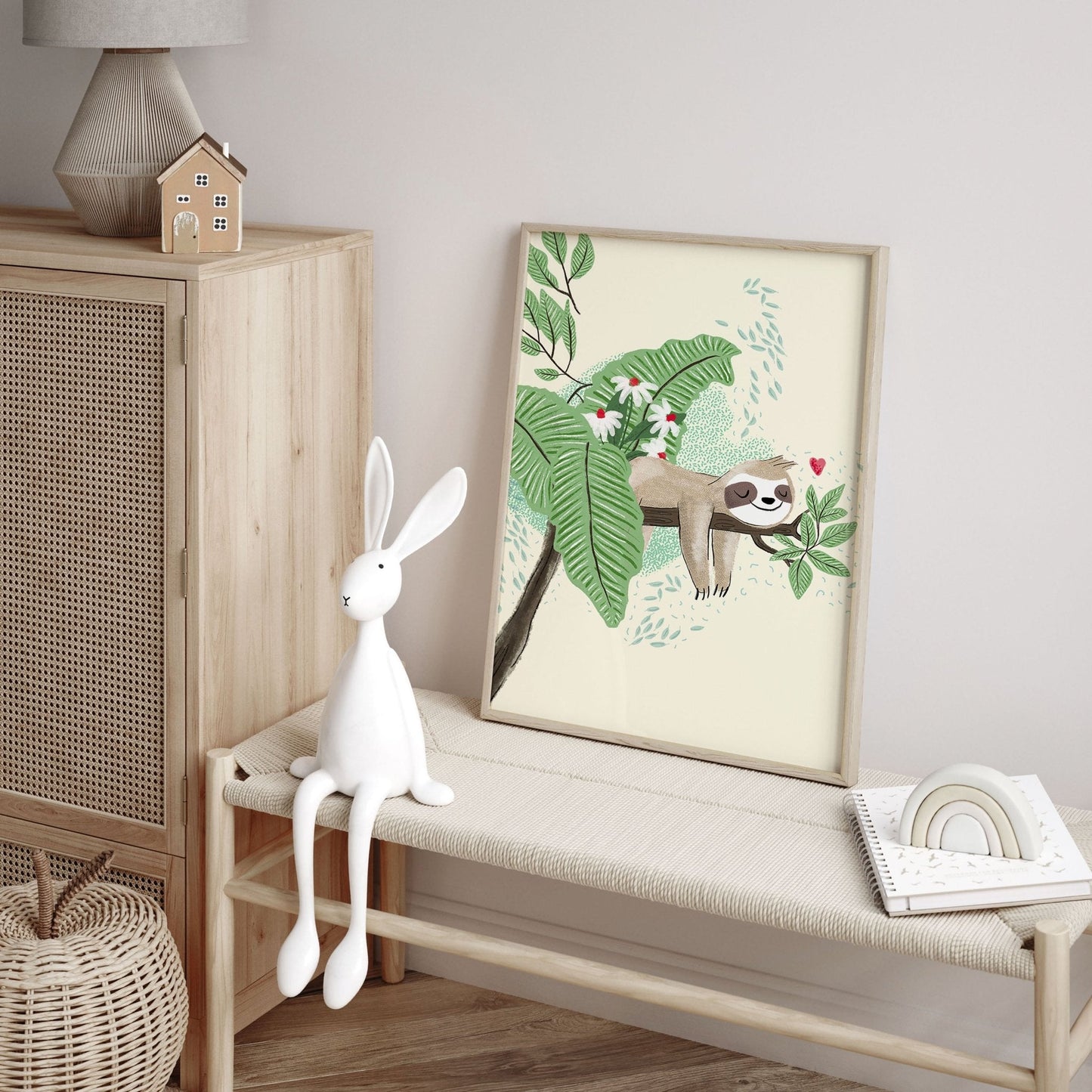 Wall art decor for nursery | set of 2 Sloth wall art prints